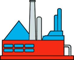 Manufactory building icon or symbol in flat style. vector