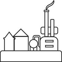 Oil refinery machine icon in flat style. vector