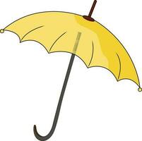 Yellow umbrella icon. vector