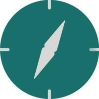 Icon of compass in gray and green color. vector