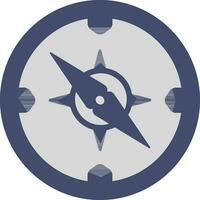 Compass icon in blue and gray color. vector