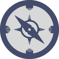 Compass icon in blue and gray color. vector