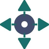 Four way direction arrows arround a circle. vector