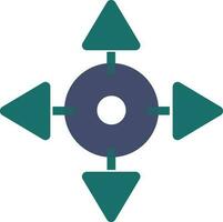 Four way direction arrows arround a circle. vector