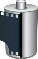 3D camera film roll cartridge icon. vector