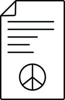 Sign of peace on writing paper. vector