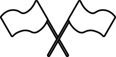 Illustration of two stand flag. vector