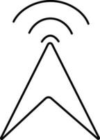 Navigation GPS arrow icon with wifi sign. vector