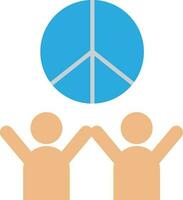 Two man holding peace icon. vector