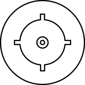 Four way direction around a circle icon, location finder. vector