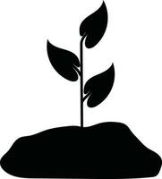 Sign of planting icon in silhouette. vector