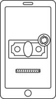 dinero transferir proceso en teléfono inteligente para en línea pago. vector