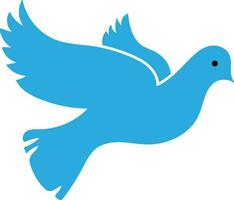 Flying blue bird icon. vector