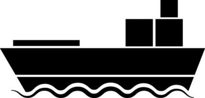 Boat with oil can in black and white color. vector