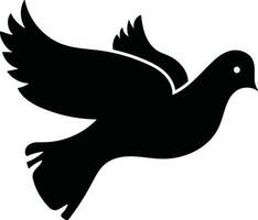 Flying black bird icon. vector