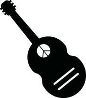 negro color de guitarra icono. vector
