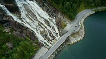 Norwegian Furebergfossen Waterfall video