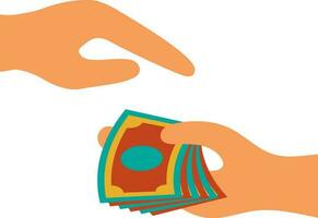 Hand holding money icon. vector