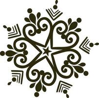 Illustration of a floral snowflake. vector