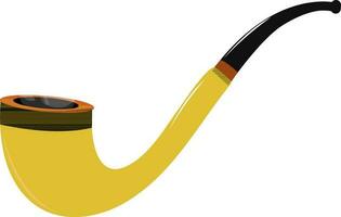 Yellow and black smoking pipe. vector