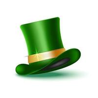 Glossy leprechaun hat with ribbon. vector