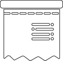 Paper receipt icon in thin line art. vector