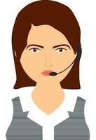 Call center operator character. vector