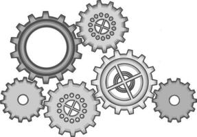 Illustration of cogwheels or gears. vector