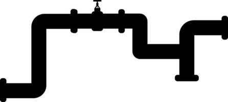 Icon of pipeline with valve in flat style. vector