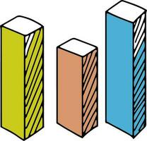 3D colorful statistical bar chart infographic elements. vector