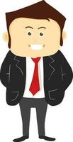 Cartoon character of happy businessman. vector