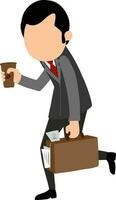 Character of a running businessman. vector