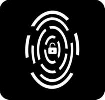 Illustration of fingerprint with lock. vector