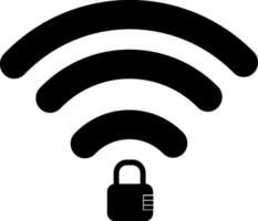 Security wifi lock sign or symbol. vector