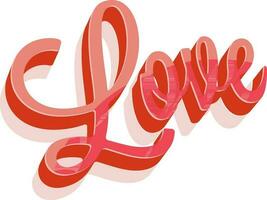 Creative 3D Text Design of Love. vector