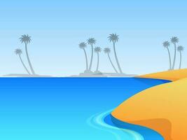 Flat view of sea landscape. vector