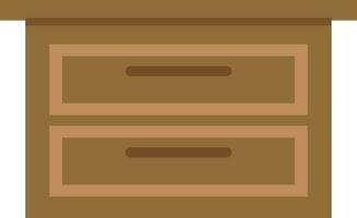 Flat illustration of wooden cabinet. vector