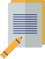 cuaderno icono con lápiz en medio sombra para escribiendo. vector