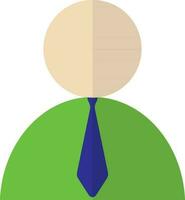 Business man icon with tie and dress in half shadow. vector