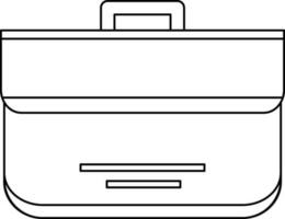 Stroke style of briefcase icon with handle. vector