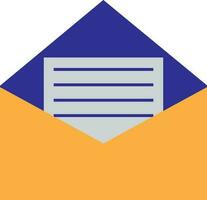 Envelope icon with letter for office concept. vector