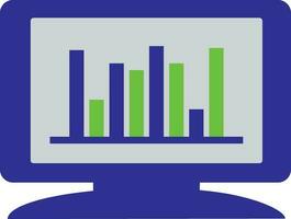 monitor pantalla con grafico icono para negocio concepto. vector