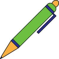 Green color with stroke of pen icon for office work. vector