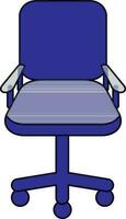 Rolling chair icon in color with stroke for sitting. vector