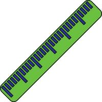 Green color with stroke of ruler icon for measurement. vector