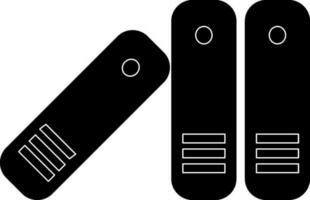 Tres archivo icono en glifo estilo para oficina concepto. vector
