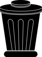 Glyph style of dustbin icon for grabage in isolated. vector