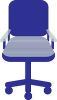 Illustration of rolling chair in icon for sitting. vector