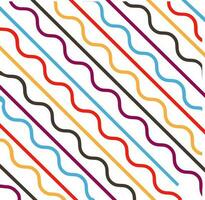 Illustration of colorful wave and stright line. vector