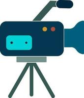 Blue journalism video camera on white background. vector